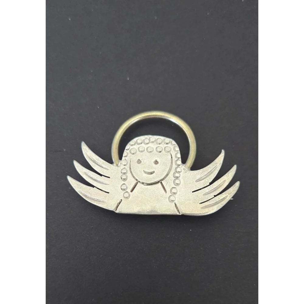 Vtg brooch pendant 925 sterling angel